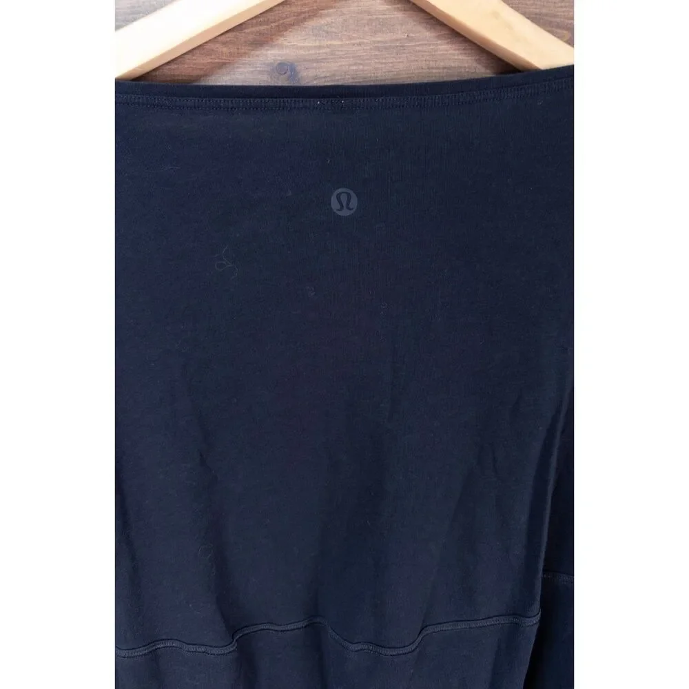 Lululemon Back in Action Long Sleeve Shirt Black Women's Large Relaxed Top
